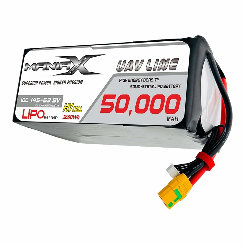 ManiaX polovodičový-batéria HV LiPo 14S-53.9V 50 000 mAh 10C Drone & UAV